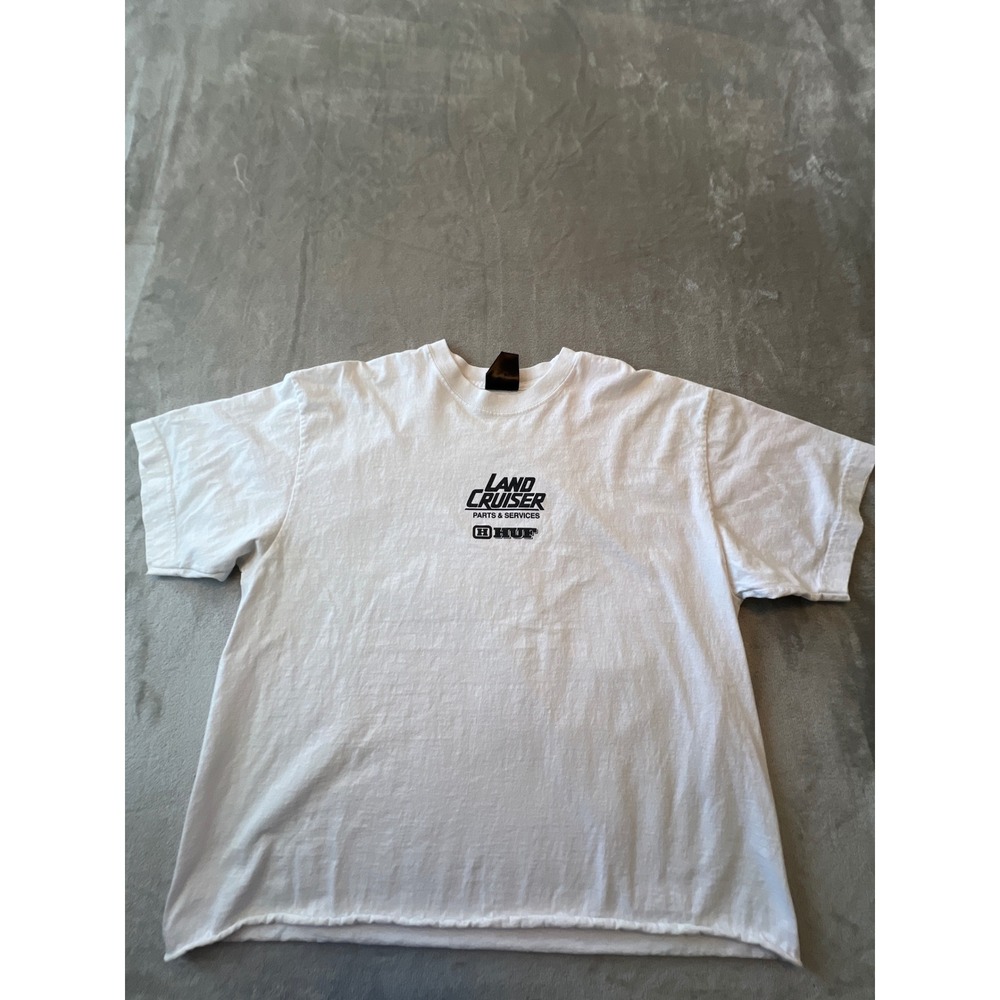 HUF T-Shirt Mens Large White Land Cruiser Parts & Services Graphic Tee